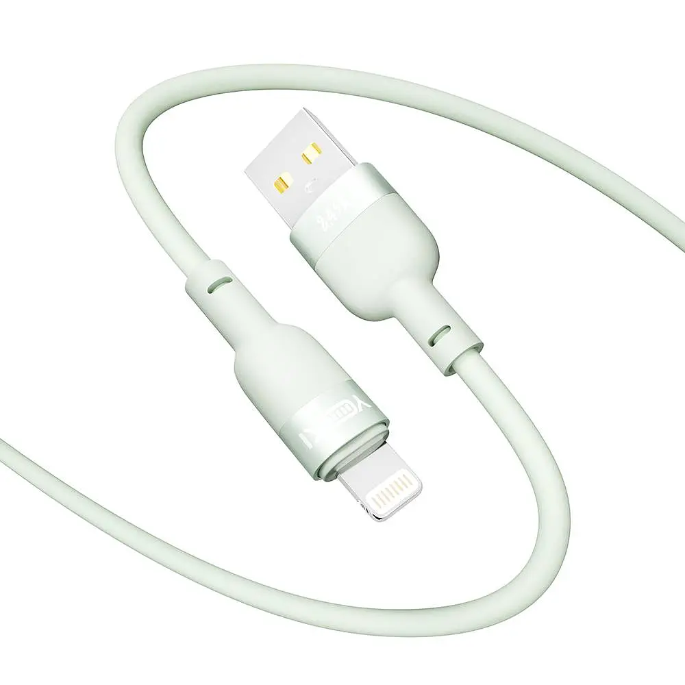 Кабель для заряджання та обміну даними USB Yoki YK-SI50 SILICONE Series USB/Lightning 12W 2.4A/5V 1.2 м Зелений - фото 4