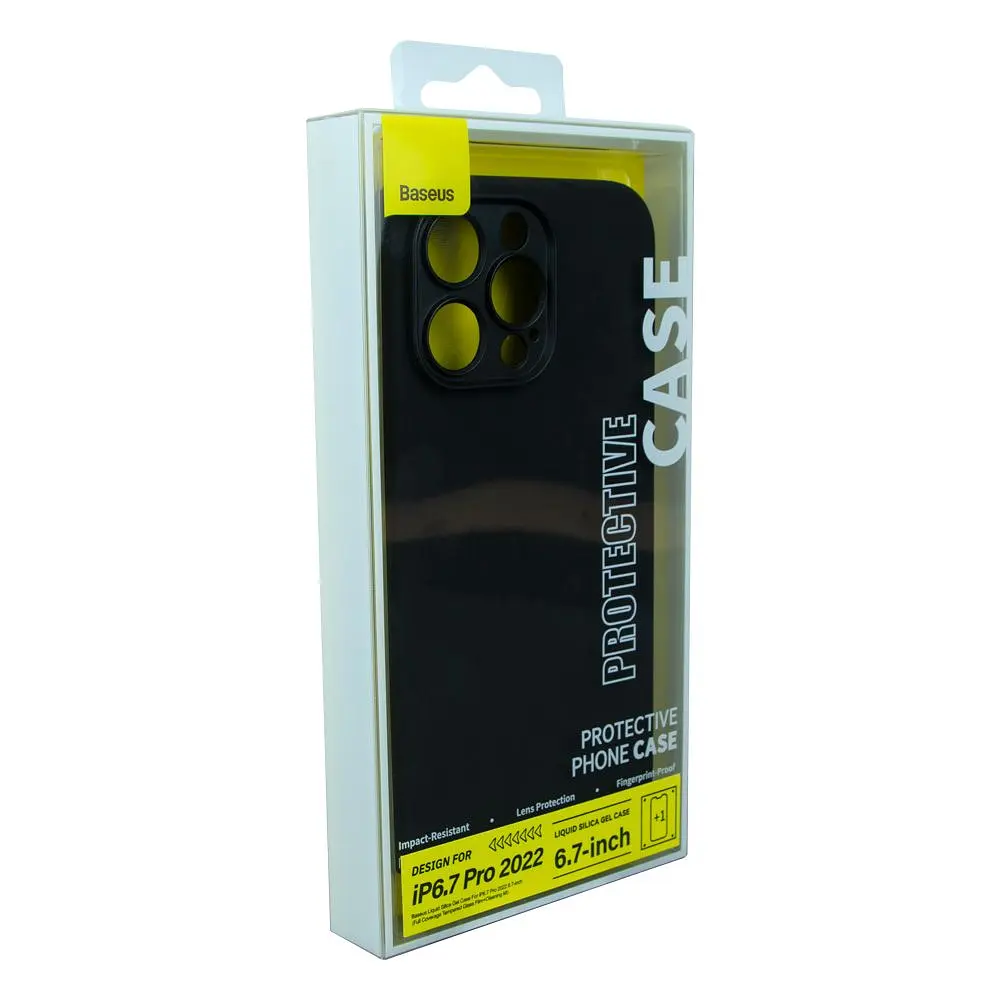 Чохол Baseus Liquid Silica Gel Case Glass 0.22 mm iPhone 14 Pro ARYT001301 Black - фото 5
