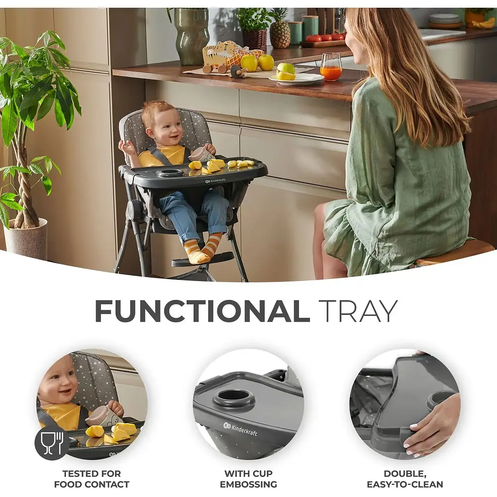 Стільчик для годування Kinderkraft Foldee Grey KHFOLD00GRY0000 (00-00305201) - фото 11
