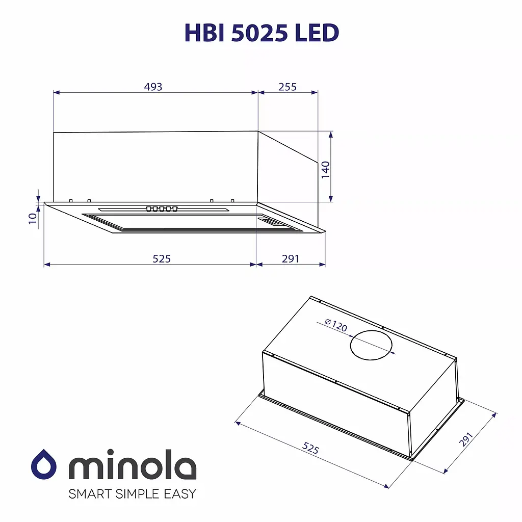 Витяжка повновбудована MINOLA HBI 5025 I LED - фото 11