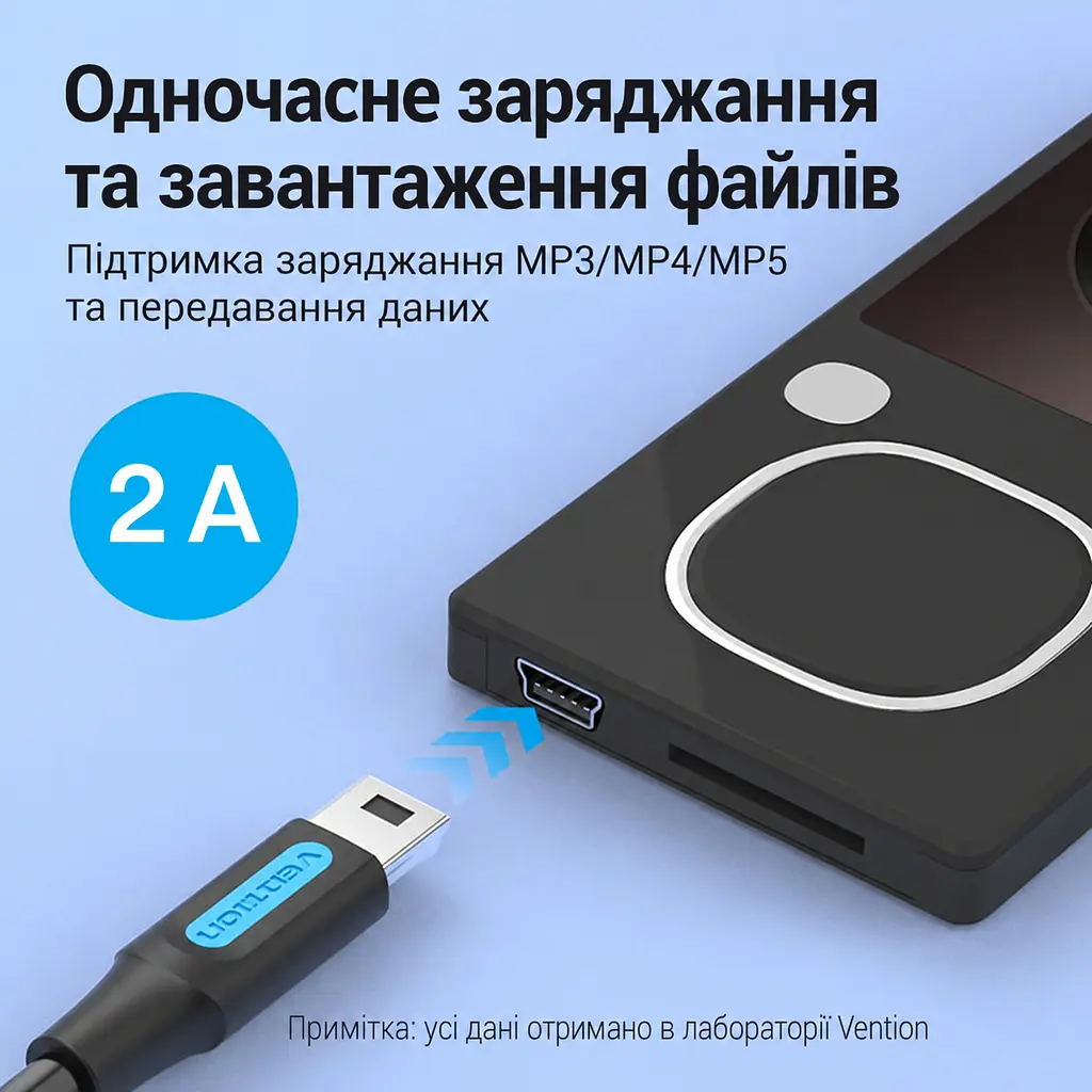 Кабель Vention COWBF USB-C - Mini-USB 1 м чорний (COWBF) - фото 5