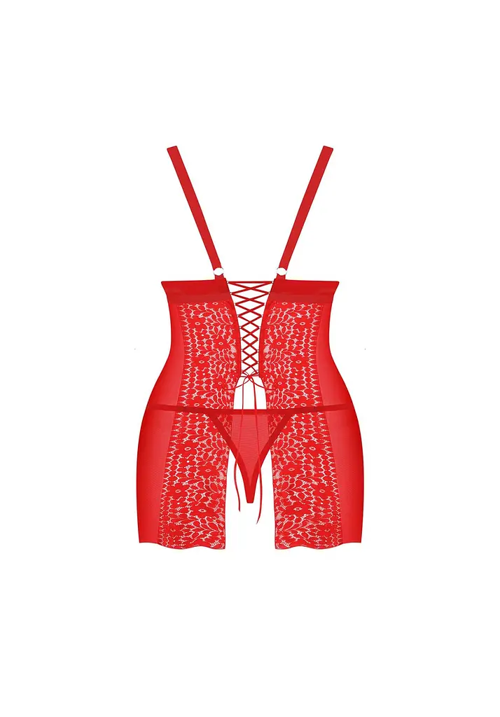 Комплект білизни Obsessive Blossmina, 6XL/7XL (червоний) - фото 6