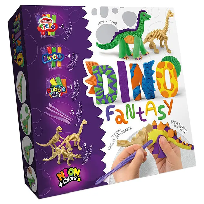 Набір креативної творчості Динозаври "Dino Fantasy" DF-01-01U, 3 скелета в наборі Диметродон