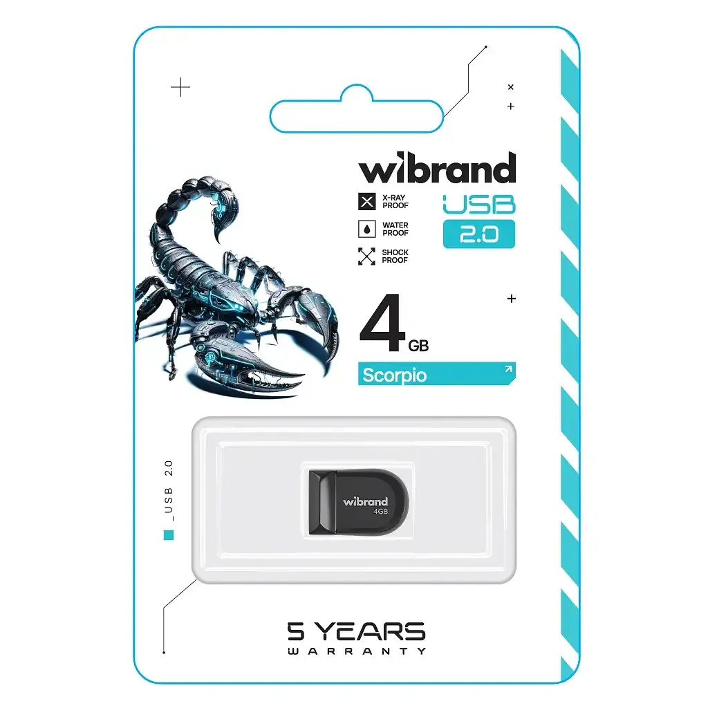 USB флеш накопитель Wibrand 4GB Scorpio Black USB 2.0 (WI2.0/SC4M3B) - фото 2