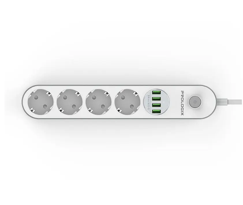 Мережевий фільтр-подовжувач Prologix Premium PRSE4432W 4 розетки 4 USB 2 м - фото 3