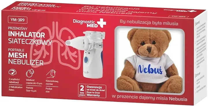 Інгалятор Diagnostic YM-3R9 + ведмедик Nebus (5907581259818) - фото 2