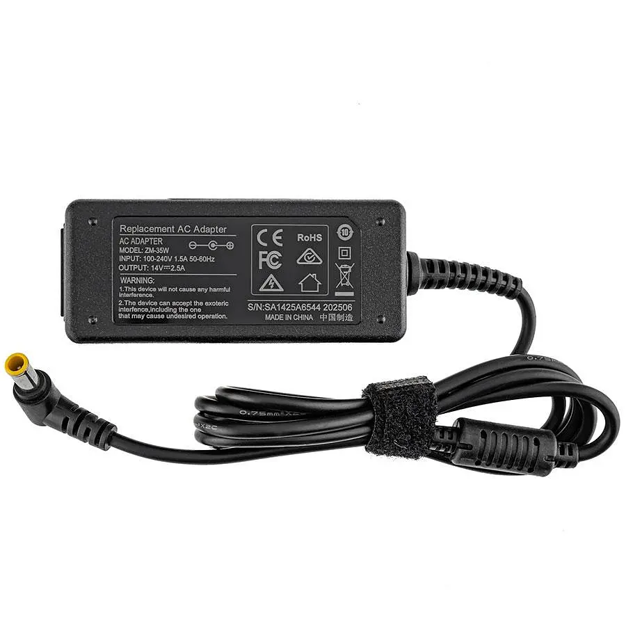 Блок живлення для монітора Samsung 14V, 2.5A, 35W, 6.5 x 4.4мм+PIN, чорний (без кабелю!) - фото 2