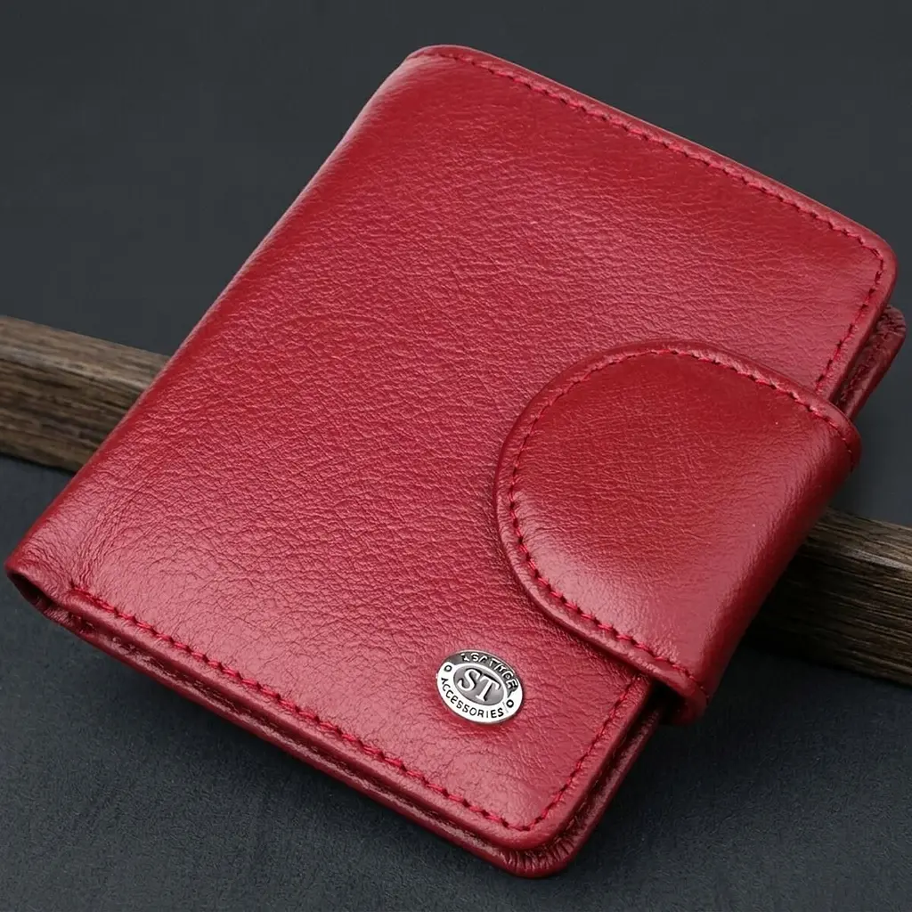 Жіночий гаманець вертикального формату з натуральної шкіри ST Leather 23071 бордовий - фото 11