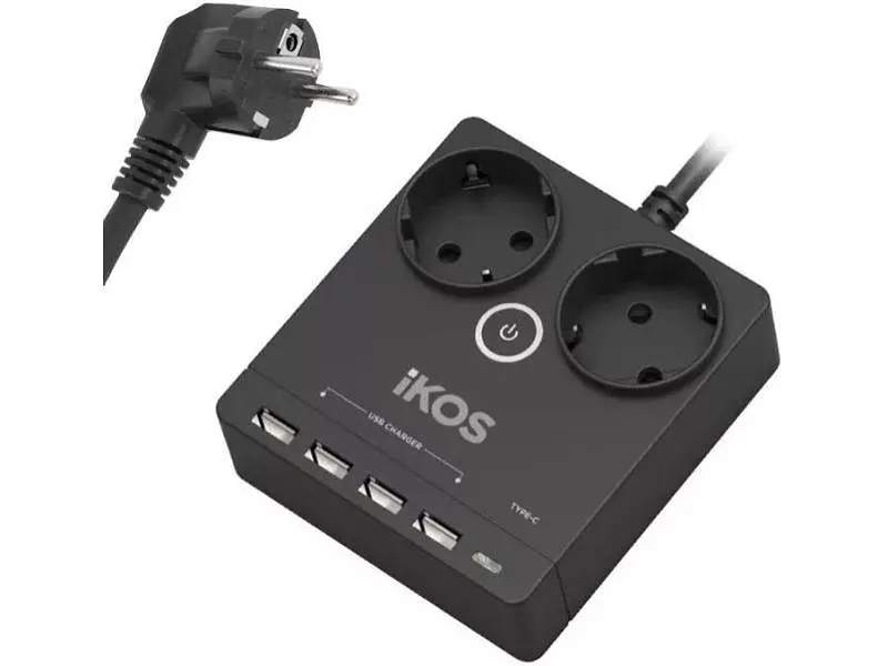 Мережевий фільтр Ikos F25S-CU Black (0006-CEF) - фото 2