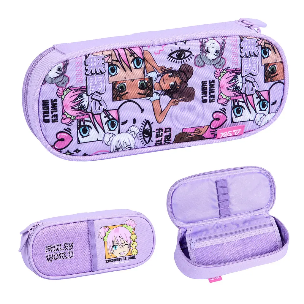Пенал шкільний Yes Smiley World. Anime PH-30