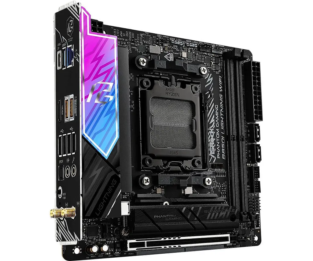 Материнська плата AsRock B850I Lightning WiFi (B850I Lightning WiFi) (Socket AM5, AMD B850, Mini-ITX) - фото 2
