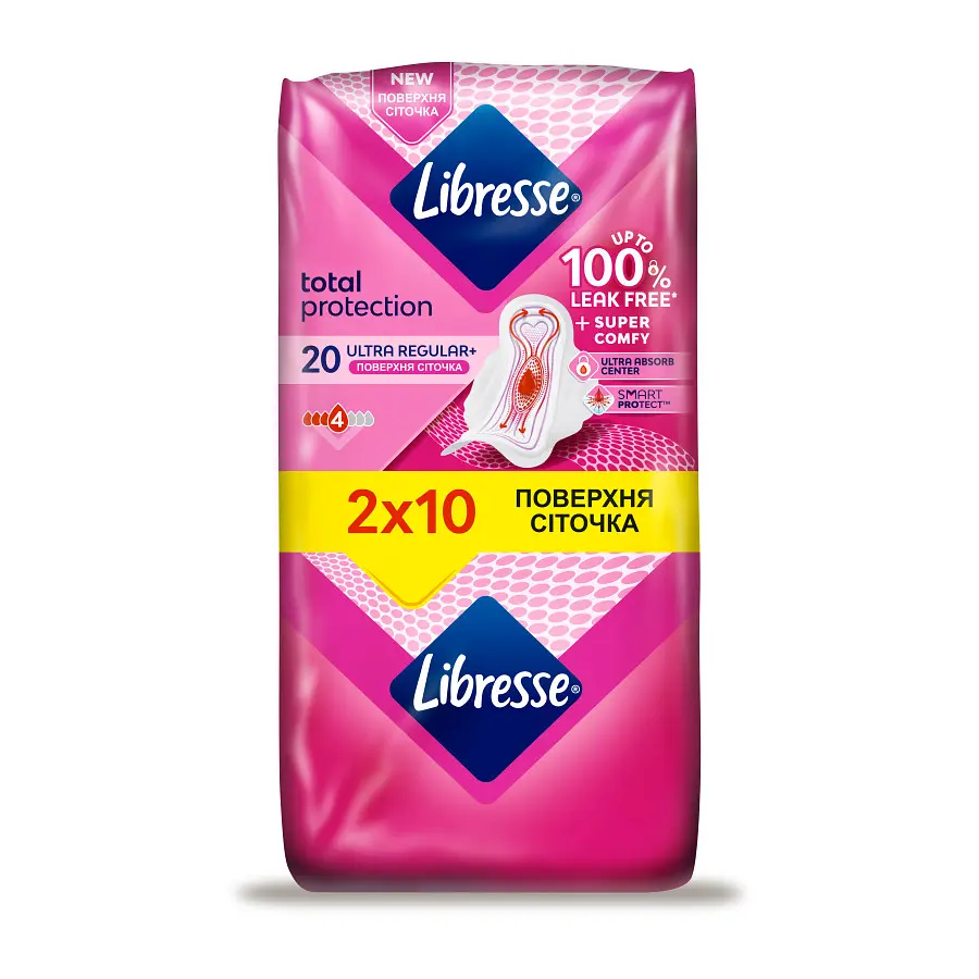 Прокладки гігієнічні Libresse Ultra Regular Поверхня сіточка 20 - фото 2