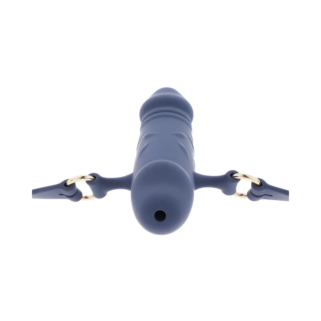 Кляп Taboom Silicone Supreme Breathable Penis Gag синий - фото 3