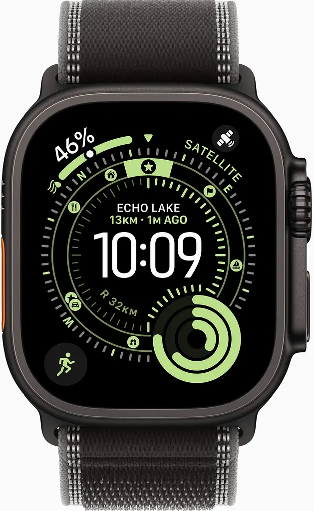 Смарт-годинник Apple Watch Ultra 3 GPS + Cellular 49mm Black Tit. Case w. Black/Charcoal Trail Loop - M/L (MF1H4) - фото 2