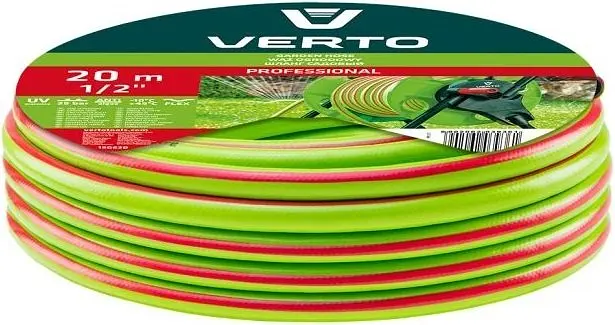 Шланг садовий Professional, 1/2", 20м, 3 шари, до 25бар, -10…+45°C Verto sad0001812 - фото 3