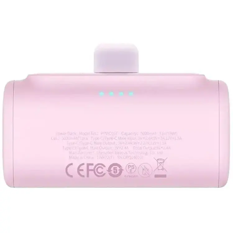 Портативна батарея Baseus Compact Fast Charging Power Bank Type-C Edition 5000 mAh 20W P10068306413-00 Pink - фото 4