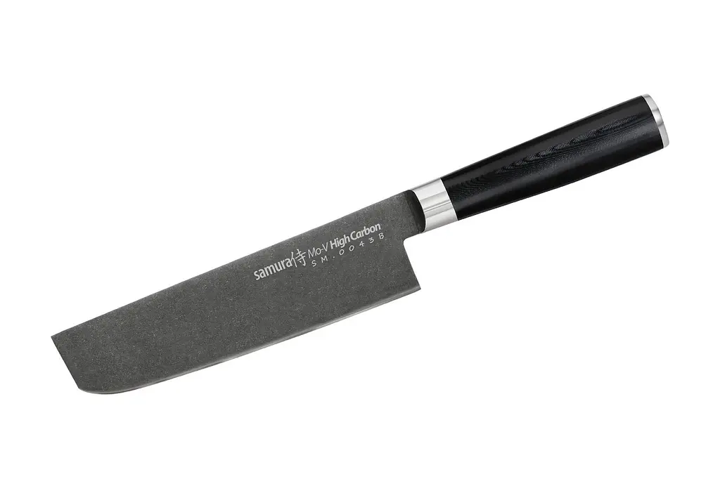 Ніж кухонний овочевий Накірі 167 мм Mo-V Stonewash (B) Samura kuh0008421 - фото 2