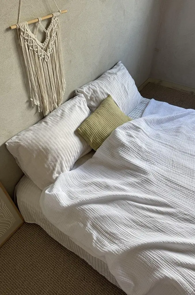 Покривало Zeintex Heaven муслінове бавовняне біле 210х230 см - фото 5