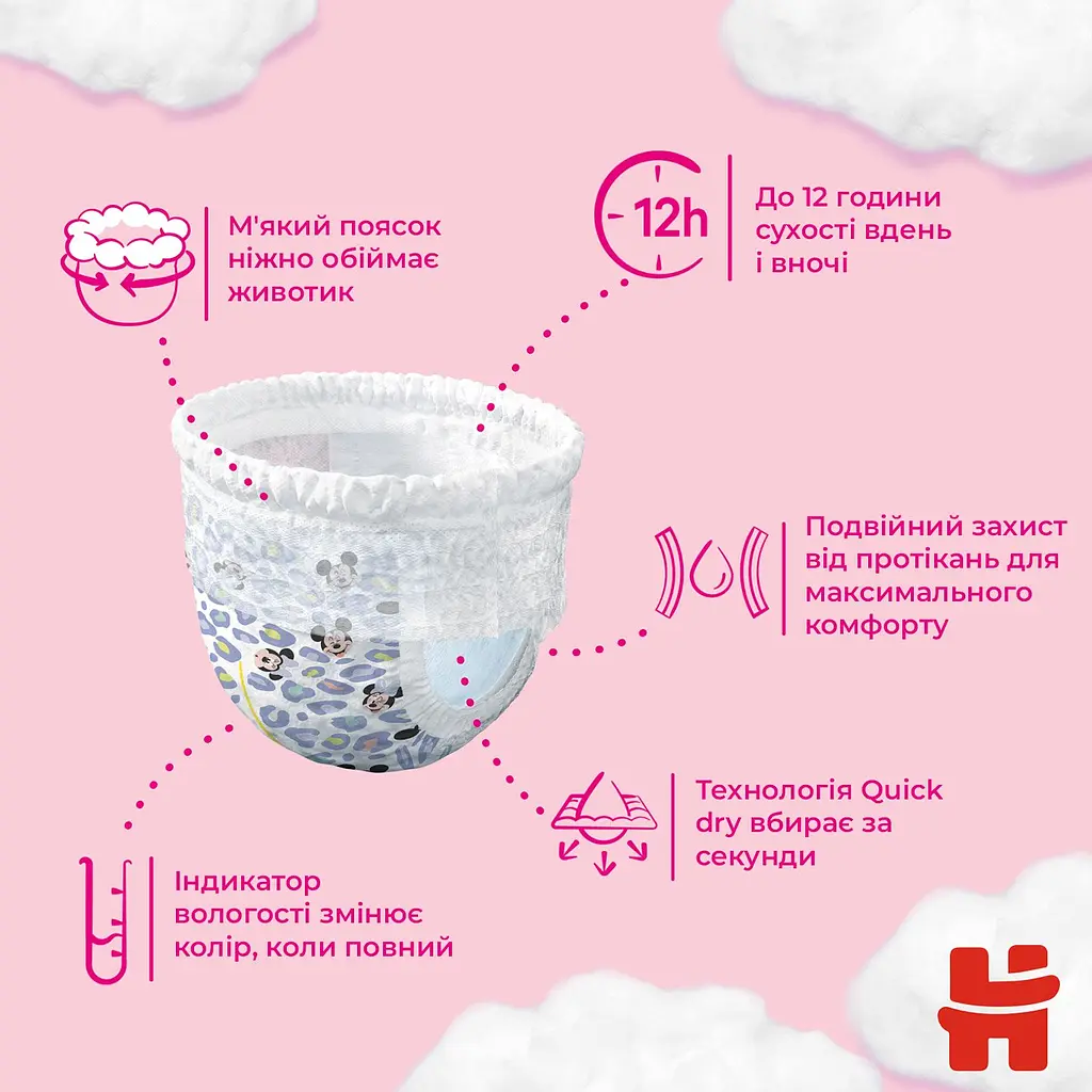 Подгузники-трусики для девочек Huggies Pants 5 (12-17 кг), 104 шт. - фото 9