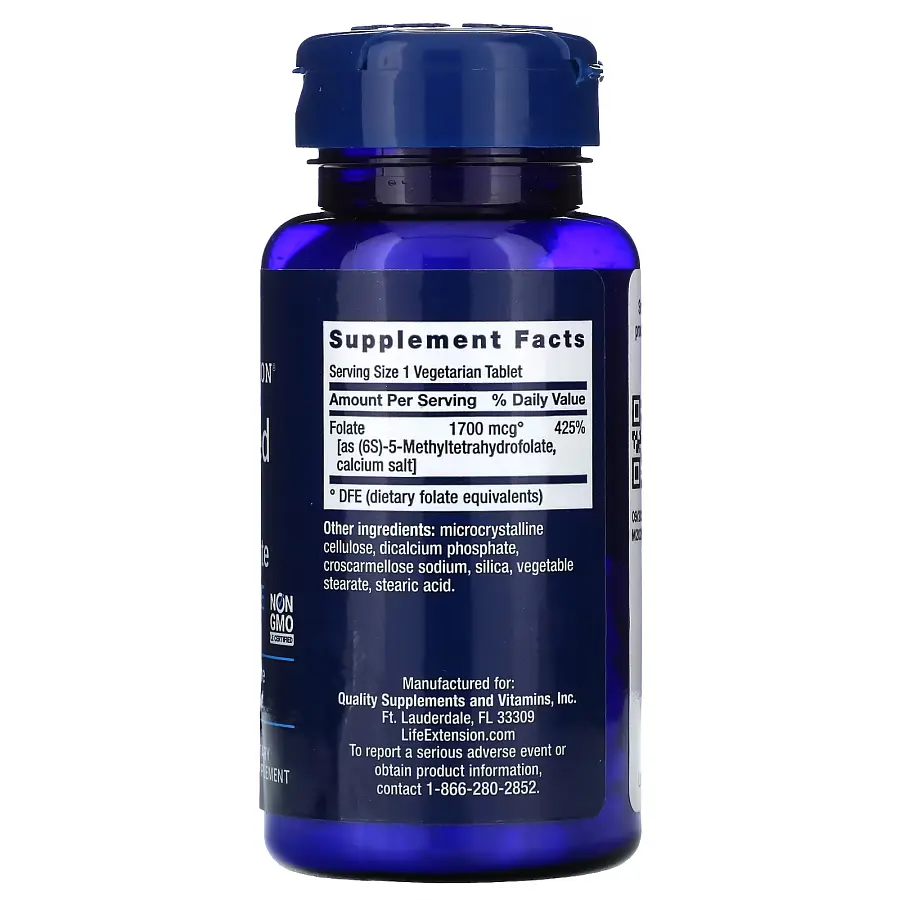 Вітаміни та мінерали Life Extension Optimized Folate 1700 mcg, 100 таблеток - фото 2