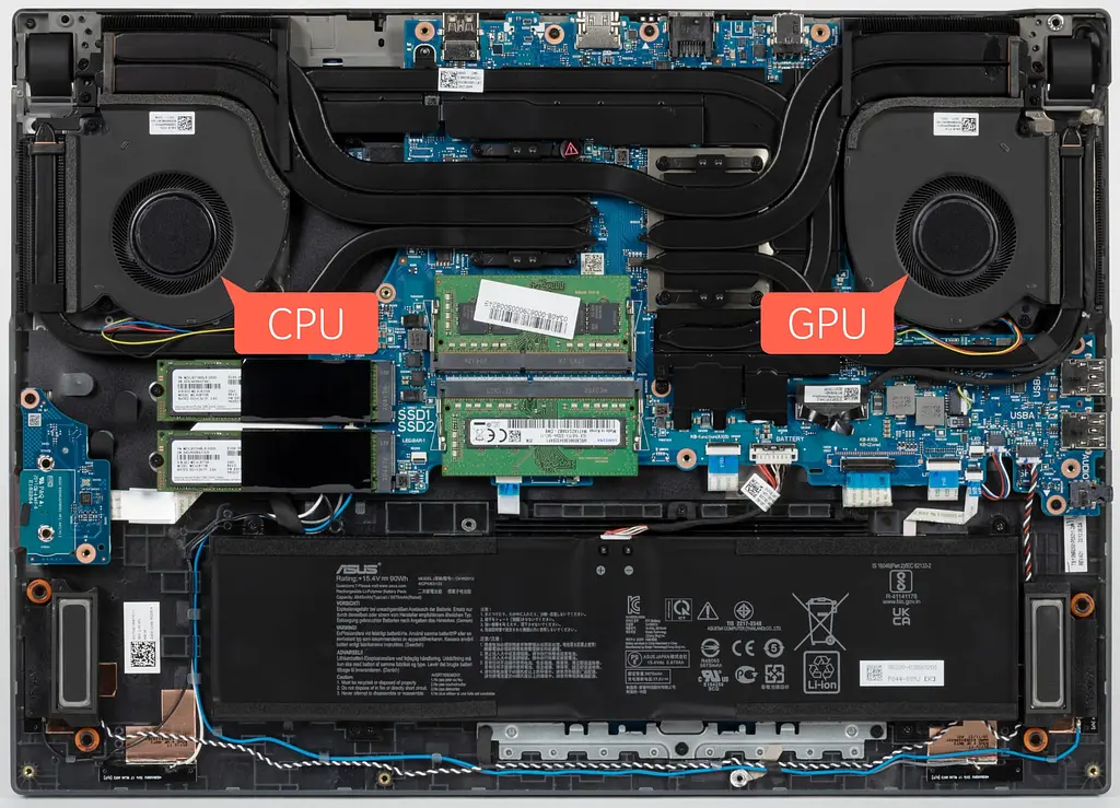Вентилятор Asus (CPU fan 12V) кулер для моделей ноутбука ROG Strix G533Z, G733Z ver.2 (13NR08E0P02011) Asus, 12V, 4pin - фото 4