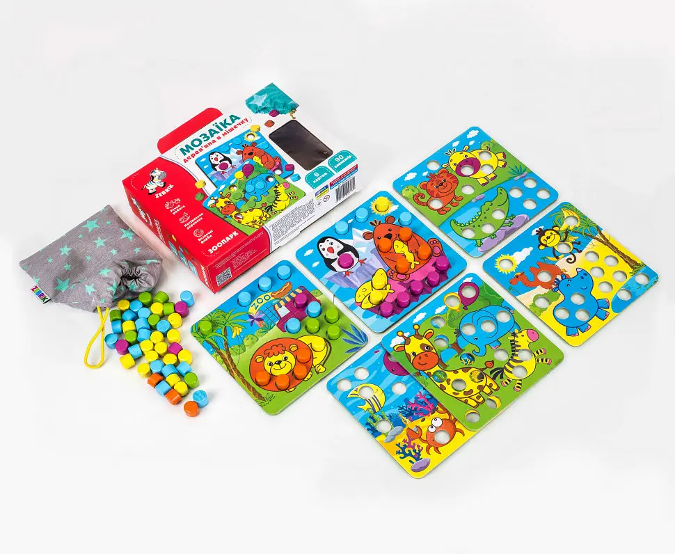 Мозаїка дерев'яна Vladi Toys Зоопарк ZB2002-02 - фото 2