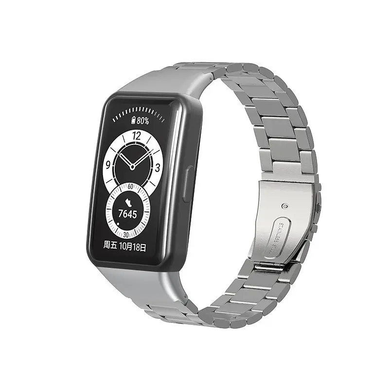 Металлический ремешок Mijobs для фитнеса браслета Huawei Honor Band 6 Silver - фото 2