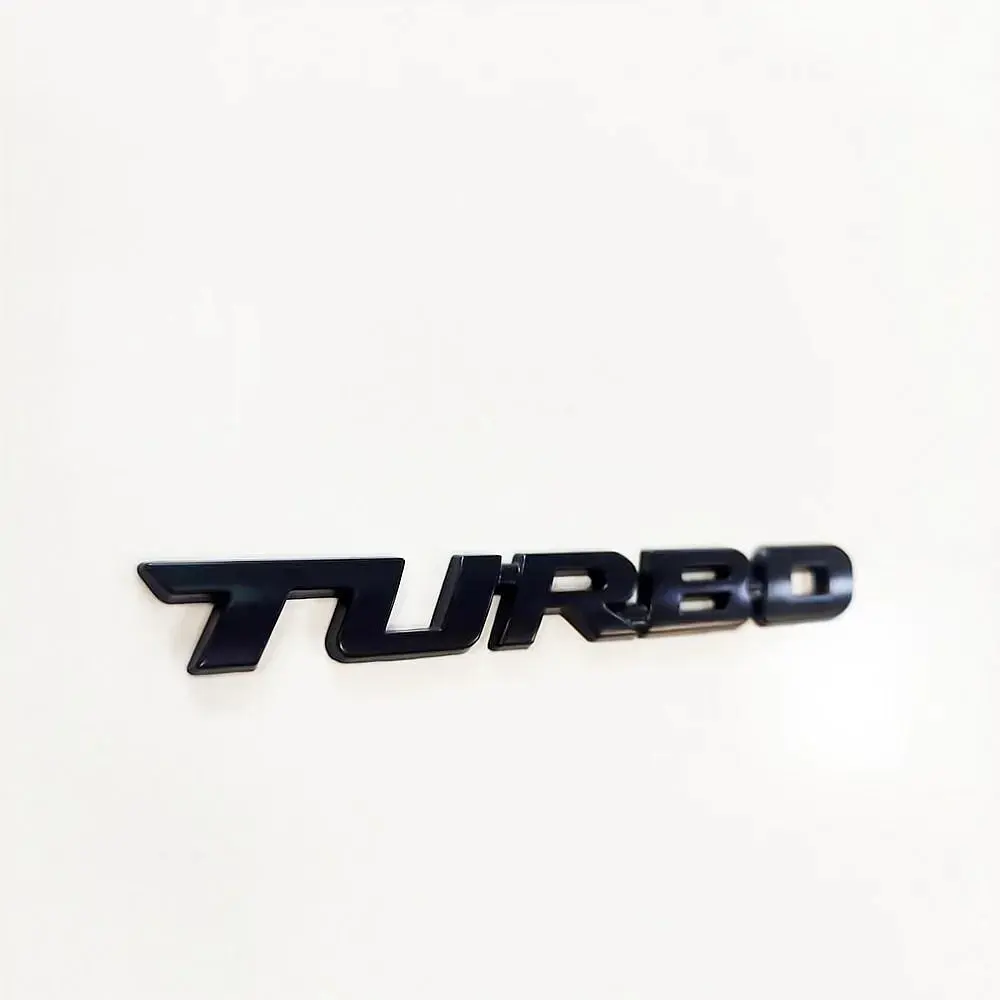 Емблема напис TURBO 97х11 мм Чорна метал на скотчі (Завод) - фото 2