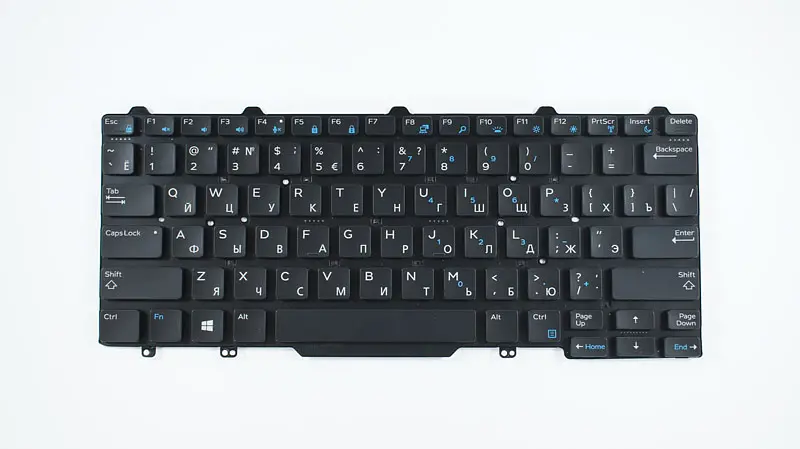 Клавіатура для ноутбука DELL (Latitude: E5450, E7450), rus, black, без фрейма, з підсвічуванням, без джойстика - фото 2