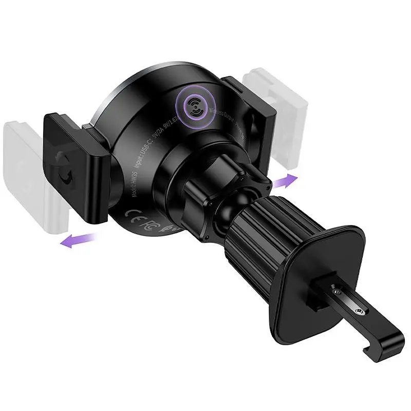 Автотримач із БЗУ HW35 Power 15W (air outlet) Black Hoco teh0029273 - фото 5