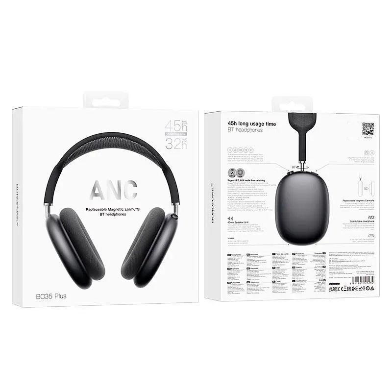 Навушники Borofone Adorable ANC BT headphones BO35 Plus BT5.4, AUX, 32/45h - фото 2