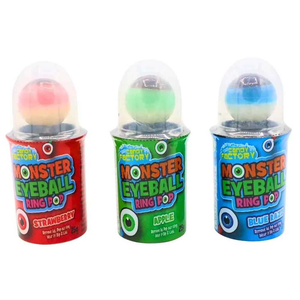 Льодяник-кільце Crazy Candy Factory Monster Eyeball Ring Pop Око Монстра 25г - фото 3