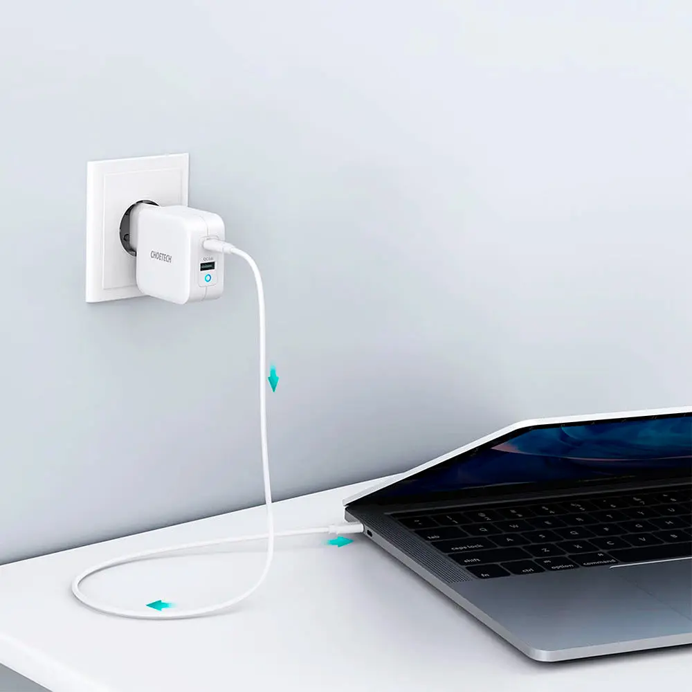 Сетевое зарядное устройство Choetech PD 65W GaN Mini Fast Charger White (PD8002-EU-WH) [100840] - фото 3