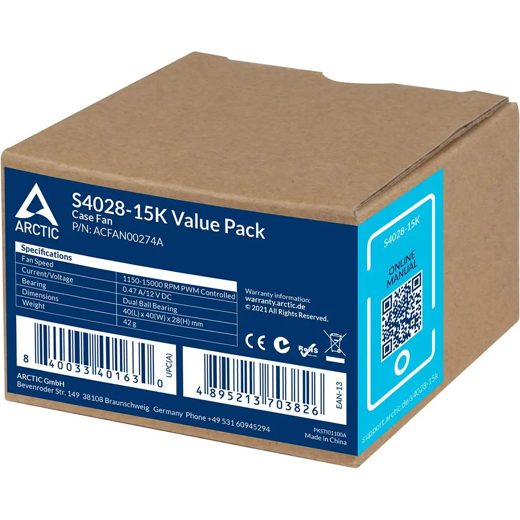 Комплект корпусних вентиляторів Arctic S4028-6K 5-Pack Black (ACFAN00273A) [176009] - фото 6