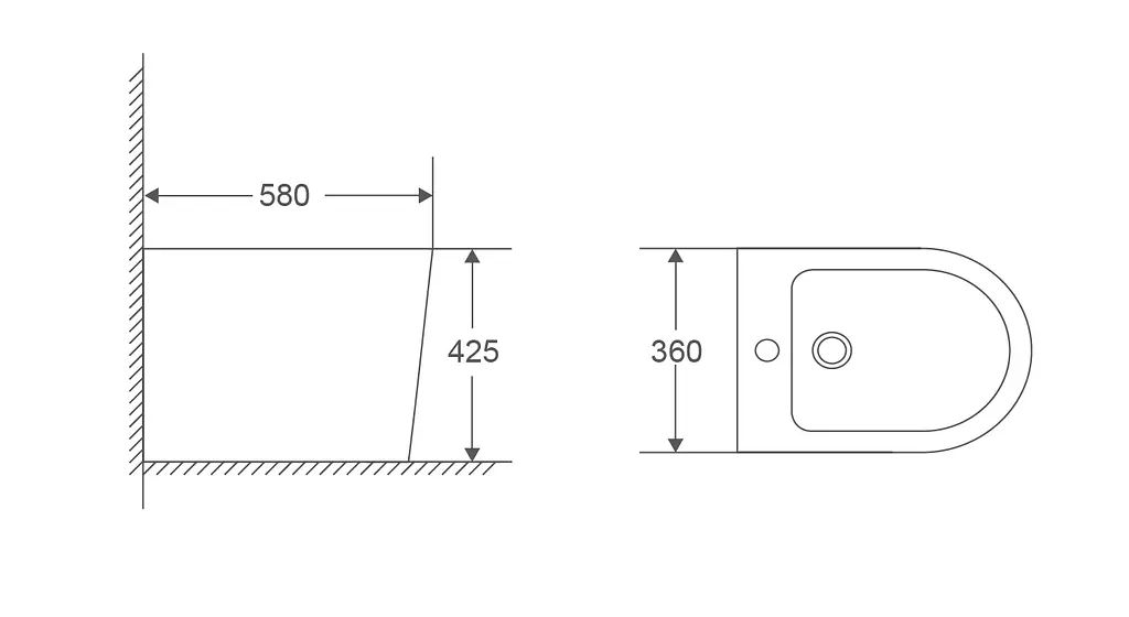 Біде підлогове Mixxus Premium Bevel-0601 580x360x425 мм MP6598, Білий - фото 2