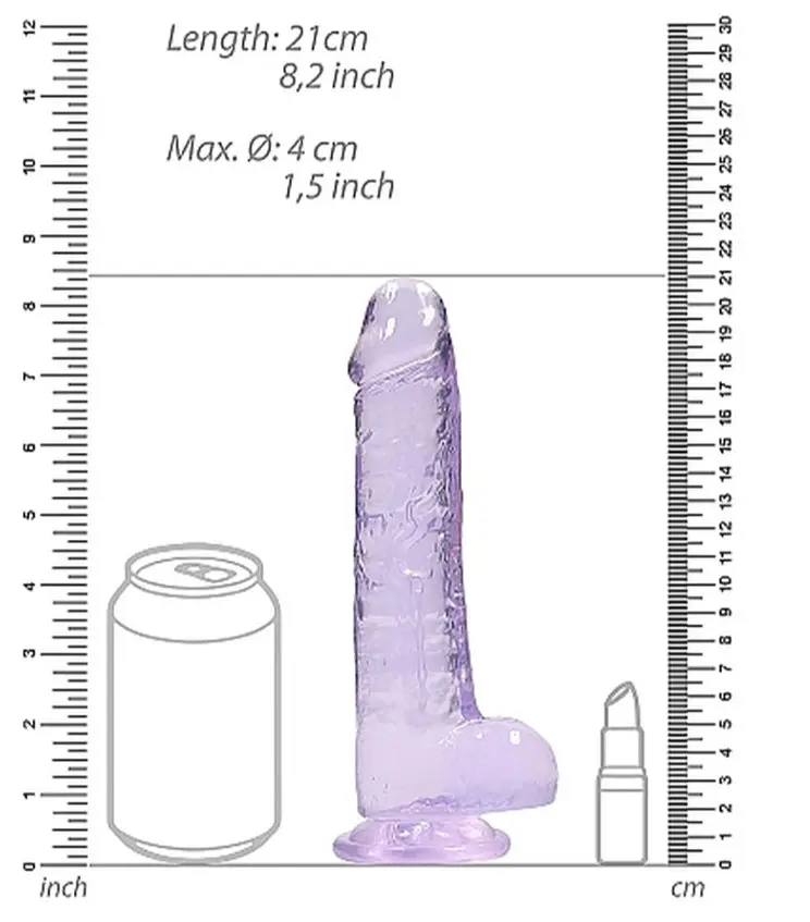 Фалоімітатор - Realrock Dildo 8" Purple - фото 2