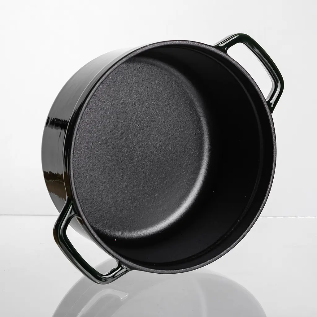 Кокотниця чавунна емальована 2,5 л, малахіт Yongkang HP-FLG-9 green - фото 5