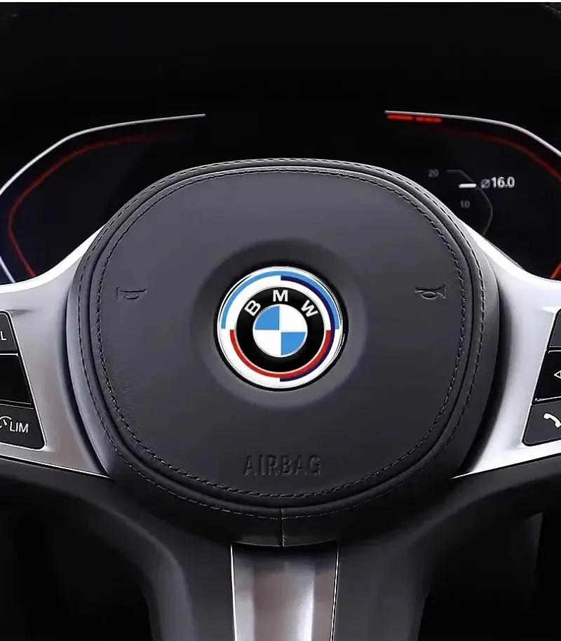 Емблема керма Bmw 45мм синьо-біла з обідком у кольорах M-серії Ювілейна OEM 51148132375 - фото 2