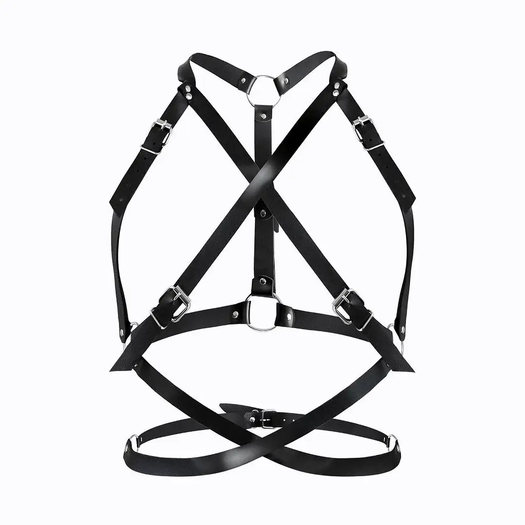 Портупея жіноча Art of Sex - Agnessa Leather harness, Чорна, L-2XL