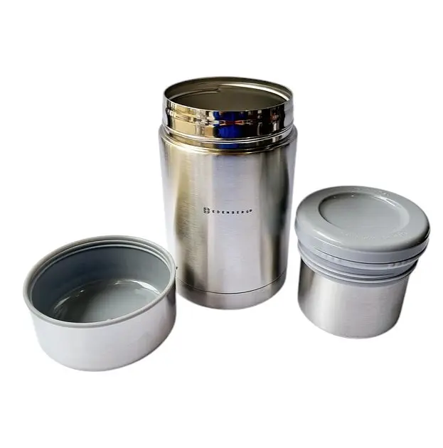 Термос пищевой Edenberg 2-секционный вакуумный из нержавеющей стали 900 мл серый (EB-3522) - фото 3