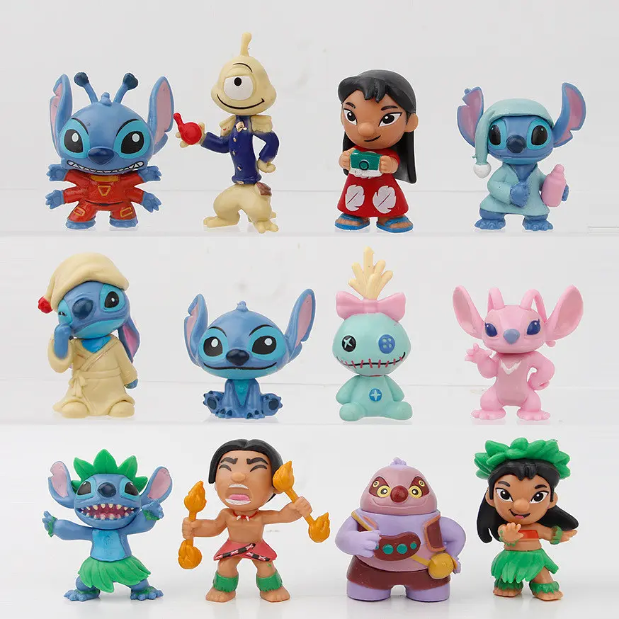 Фігурки Ліло та Стіч Lilo & Stitch, 5-7 см, 12 шт - фото 2