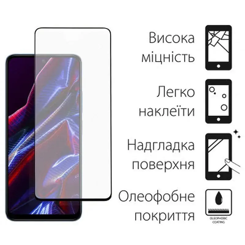 Стекло защитное Dengos Full Glue Poco X5 5G (black) (TGFG-302) - фото 2