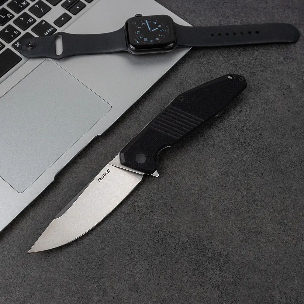 Ніж складаний туристичний Ruike D191-B, (9.2 см) 8Cr13Mov/G10 + steel 420 чорний - фото 7