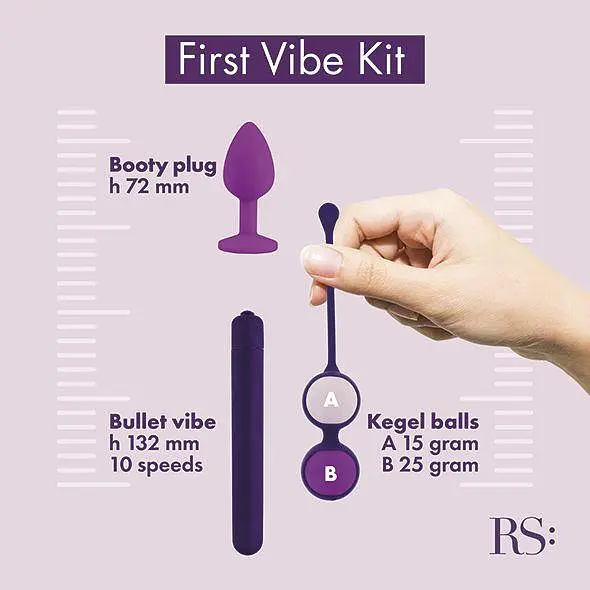 Набір секс-іграшок Rianne S Essentials First Vibe Kit 3 шт. фіолетовий - фото 4