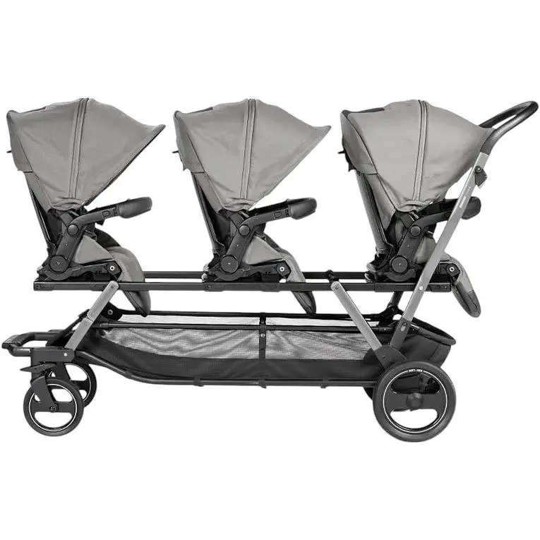 Коляска Peg-Perego Triplette для трійні сіра - фото 2