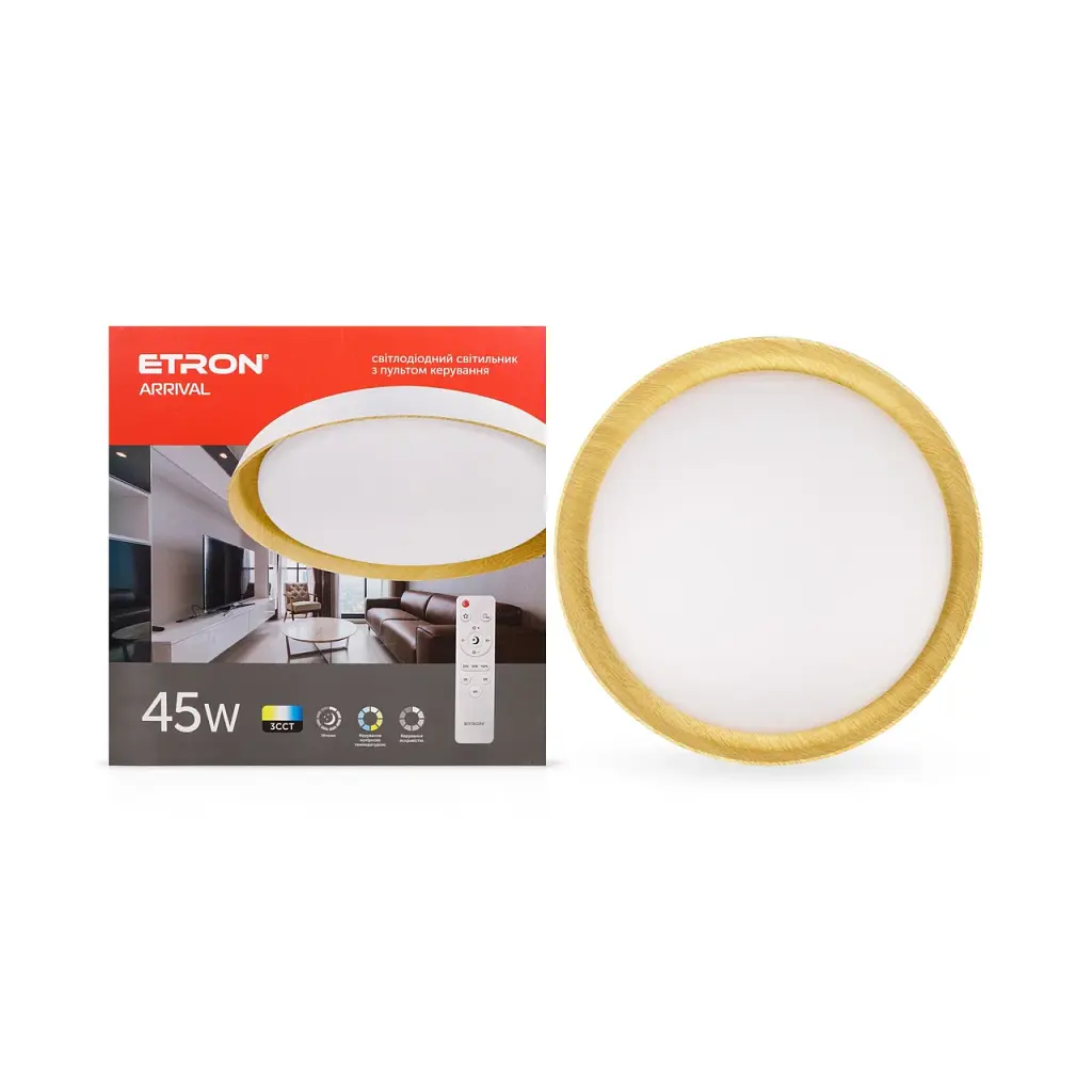Світлодіодний світильник Smart ARRIVAL 1-ESP-2002 45W Wood&White IP20 ETRON - фото 2