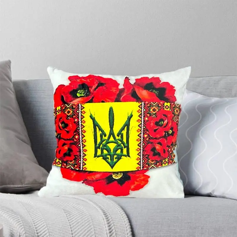 Подушка патріотична Квітуча Україна 3D 2539_E 11986 50х50 см - фото 2