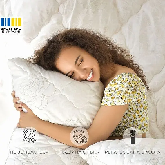 Подушка Ideia Air Dream Classic антиалергенна, на блискавці, троянди 50х70 см (8-11754*001) - фото 8