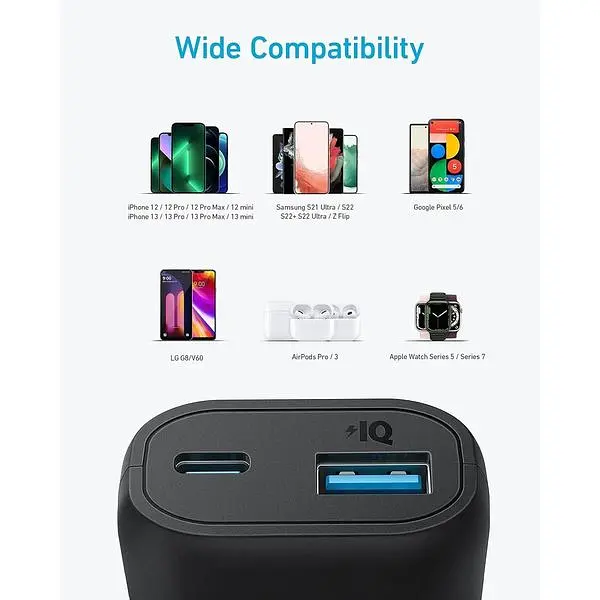 Портативний зарядний пристрій Anker ємністю 5200 мАг для iPhone 15 Series 14/13 Samsung Pixel LG - фото 6