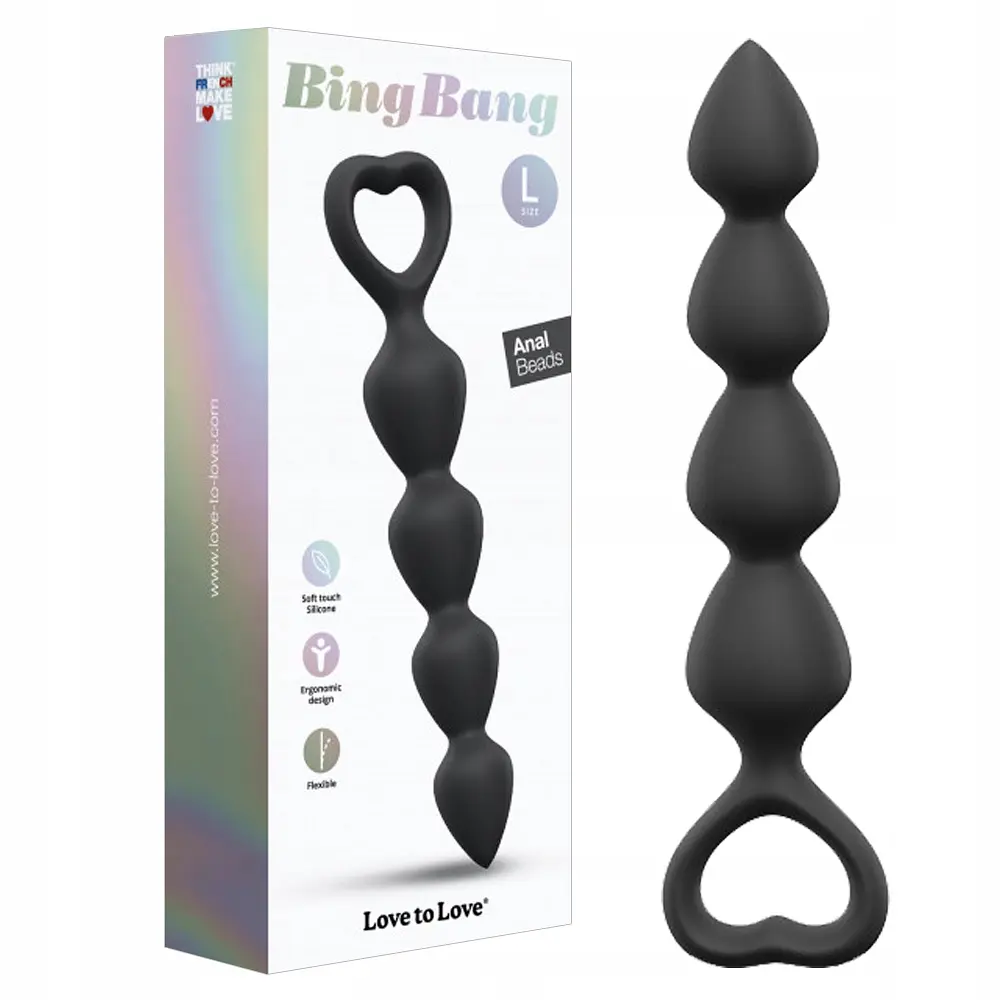 Анальні намиста Love To Love Bing Bang 18 см (чорний) - фото 6